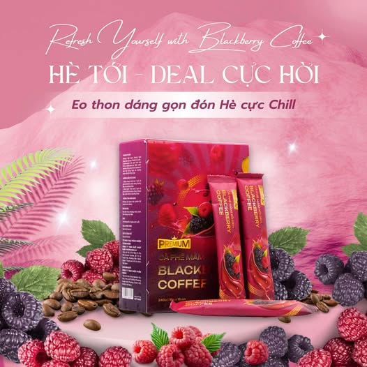 Cà Phê Mâm Xôi Đen Premium Blackberry Coffee Hộp (15 gói)