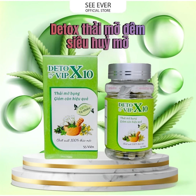 Detox Vip X10 chính hãng| Giúp thải mỡ bụng- giảm cân hiệu quả