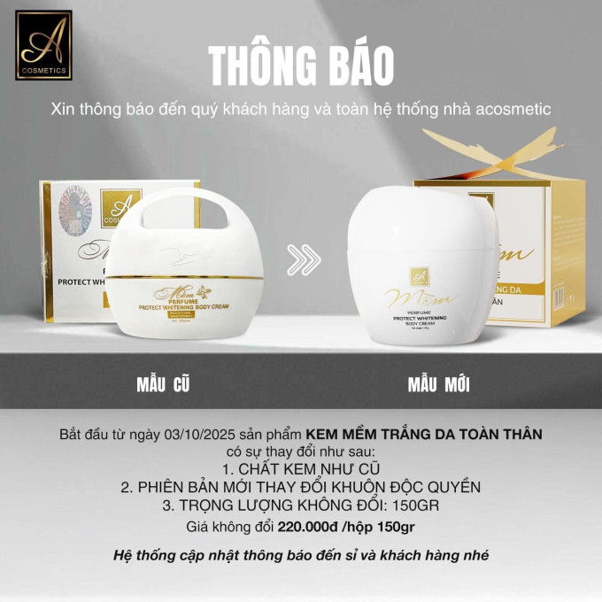 Kem Body A Cosmetics mẫu mới chính hãng