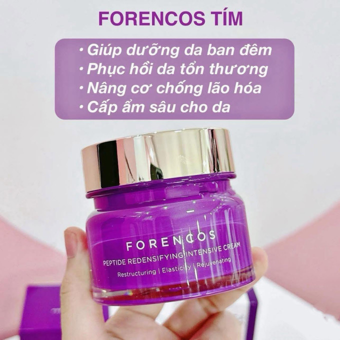 Kem dưỡng da ban đêm Forencos Peptide Redensifying Intensive Hàn Quốc 50ml màu tím