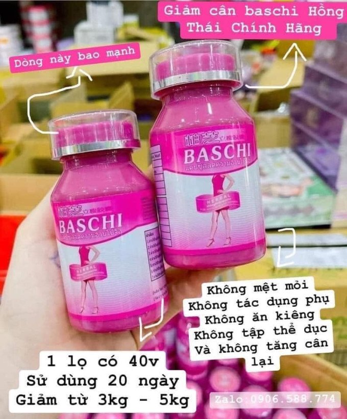 Baschi Hồng – Viên uống giảm cân thảo dược Thái Lan giúp giảm 3–7kg an toàn, không mệt mỏi