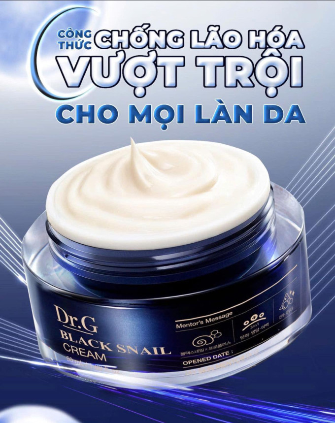 Kem Dưỡng Da Săn Chắc Ngừa Lão Hóa Chuyên Sâu Dr.G Black Snail Cream 50ml Chính Hãng