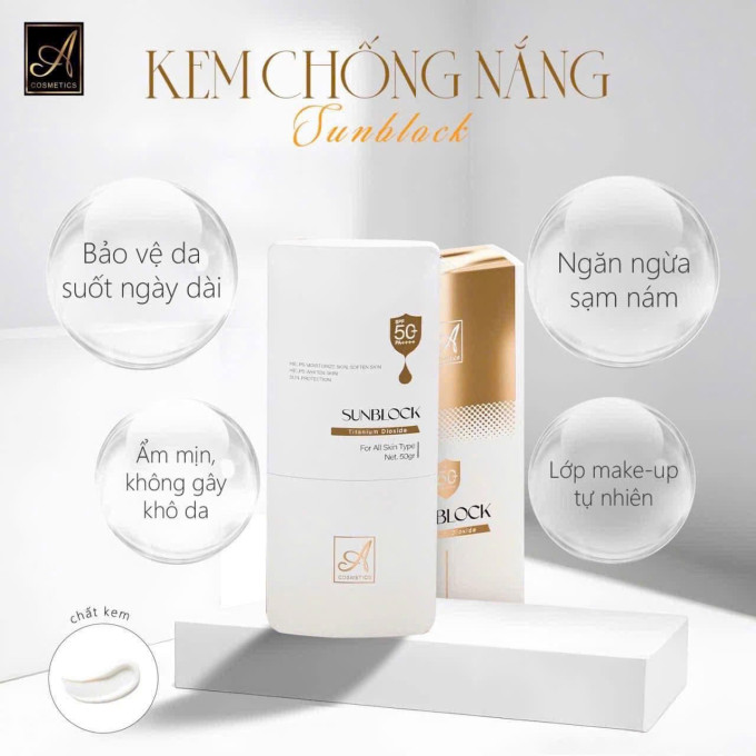 Ưu điểm nổi bật Kem chống nắng chữ A Cosmetics