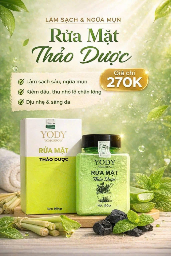 Bột rửa mặt thảo dược Yody White Phương Anh