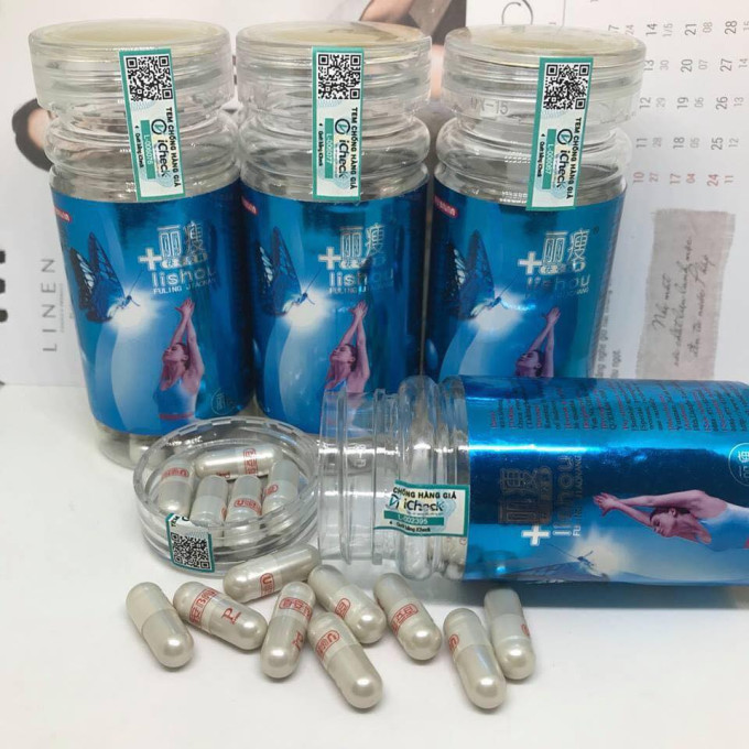 Giảm cân Lishou Phục Linh xanh hộp 40 viên chính hãng