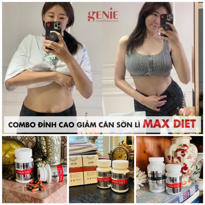 Combo giảm cân MAX DIET GENIE Hàn Quốc và DEMAR87 GENIE