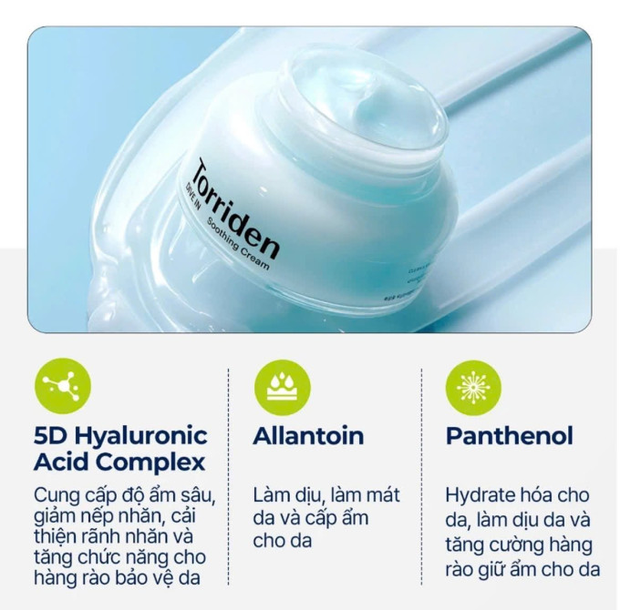 Thành phần Hyaluronic Acid trong Kem dưỡng Torriden