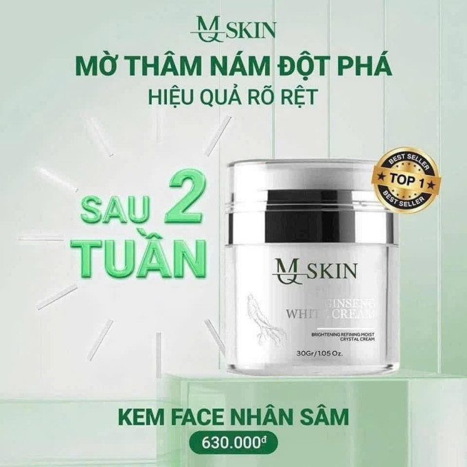 Kem Face Nhân Sâm MQ Skin – Dưỡng Sáng Da, Mờ Thâm, Cấp Ẩm Hiệu Quả