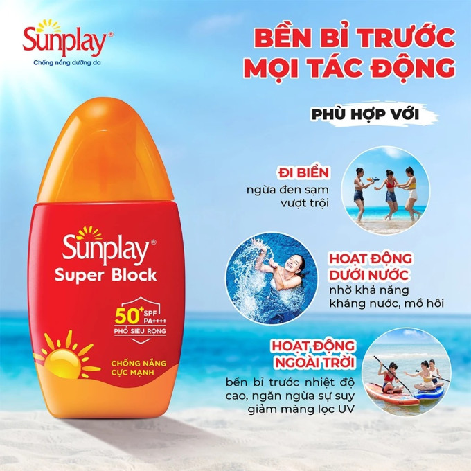 Sữa Chống Nắng Sunplay Bảo Vệ Vượt Trội SPF50+ PA++++ Super Block 70g