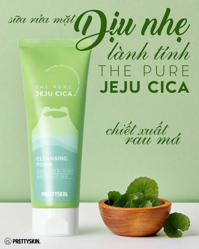 Sữa Rửa Mặt Rau Má Prettyskin The Peru Jeju Cica Cleansing Foaml