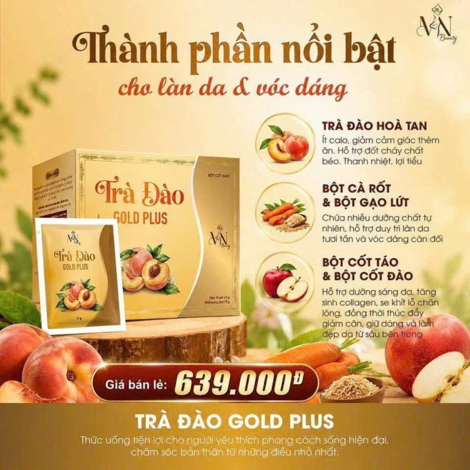 Trà Đào Gold Plus Đông Anh Hỗ Trợ Giảm Cân, Thanh Lọc Cơ