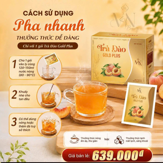 Hướng dẫn sử dụng Trà Đào Gold Plus Đông Anh chính hãng