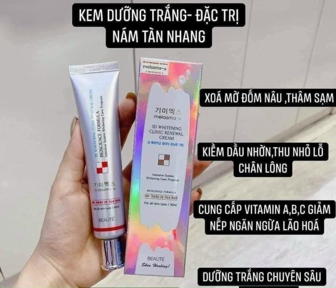 Kem nám Melasma-X 3D Whitening Clinic Renewal Cream - Hỗ Trợ Làm Mờ Nám, Dưỡng Sáng Da Hiệu Quả