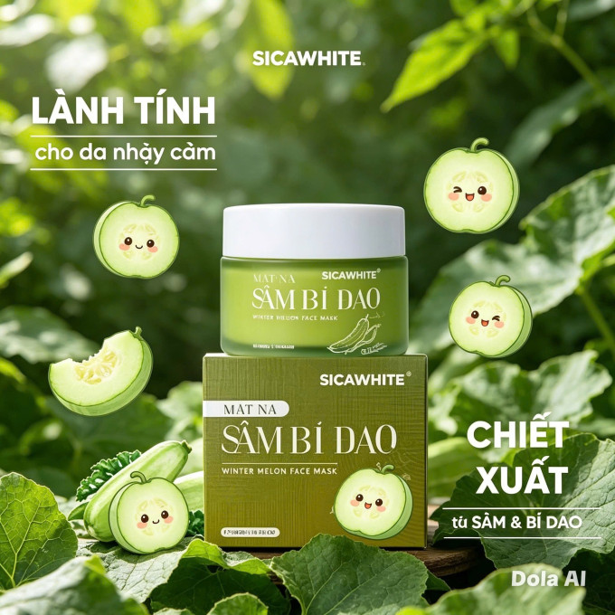 Mặt nạ sâm bí đao Sica White 50gr- Hỗ Trợ Dưỡng Sáng Da, Giảm Mụn, Cấp Ẩm Hiệu Quả