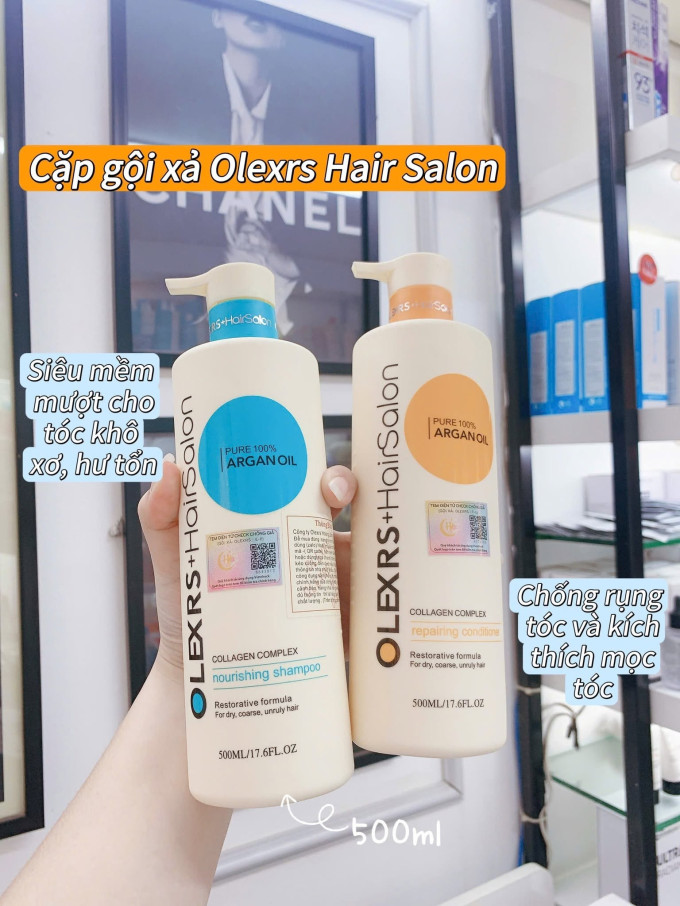 Gội Xả Olexrs chính hãng 500ml– Chăm Sóc Tóc Khô Xơ, Hư Tổn Tại Nhà