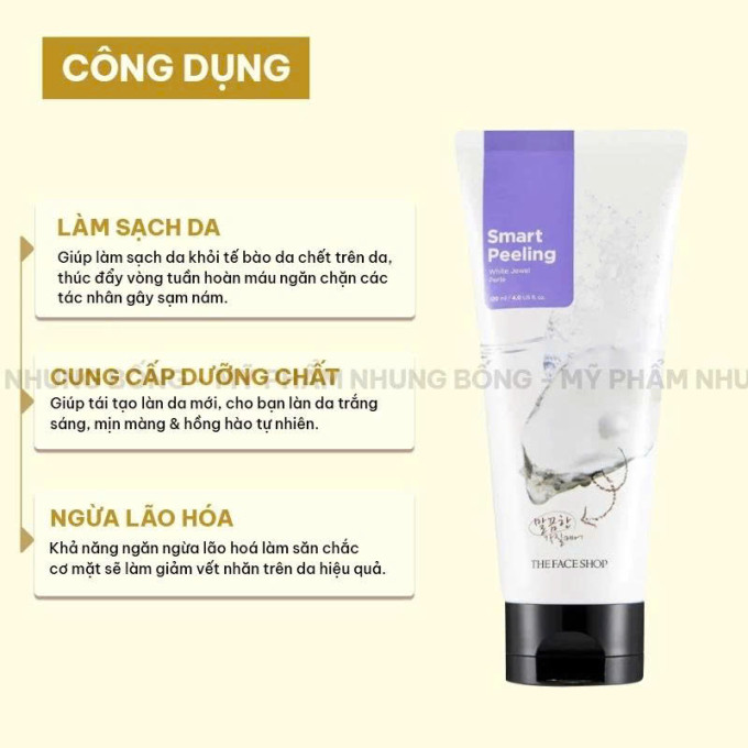 Làm sạch và nhẹ nhàng loại bỏ tế bào chết.