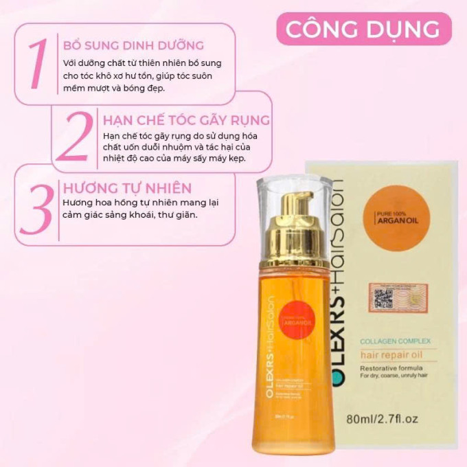 Hỗ trợ cải thiện tình trạng tóc khô xơ, thiếu sức sống và chẻ ngọn.