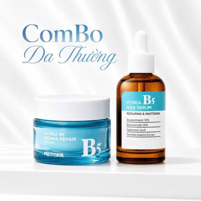 Combo Serum Và Kem Dưỡng B5 Pretty Skin Hydra B5 Phục Hồi Dưỡng Ẩm