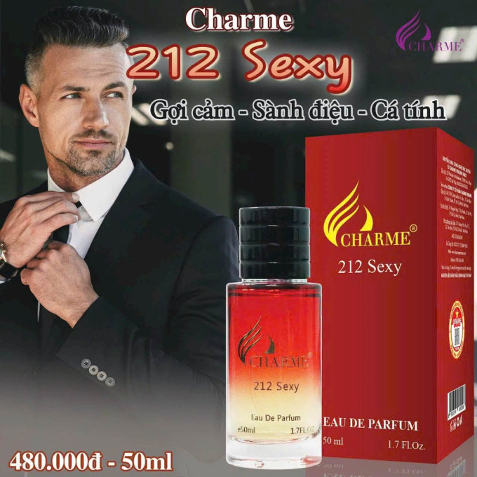 Nước Hoa Charme 212 Sexy 50ml – Hương Thơm Nam Tính, Gợi Cảm