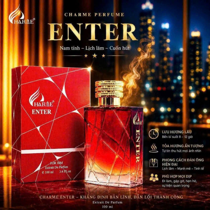 Nước hoa nam Charme Enter 100ml – Phong cách mạnh mẽ, lịch lãm