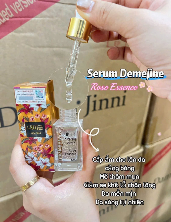 Serum Demejine Rose Essence 15ml – Tinh Chất Hoa Hồng Dưỡng Ẩm, Làm Sáng Da