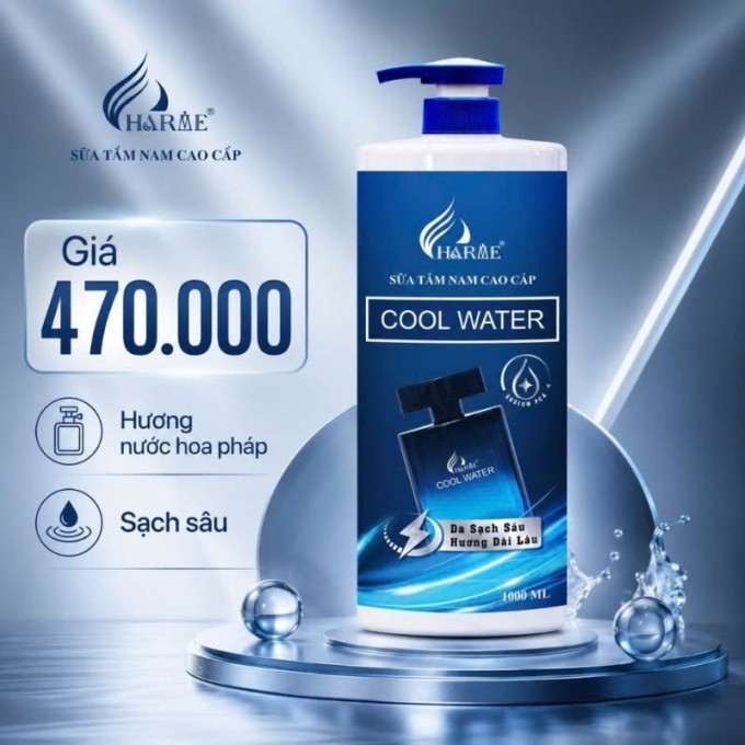 Sữa Tắm Nam Charme Cool Water 1000ml Chính Hãng