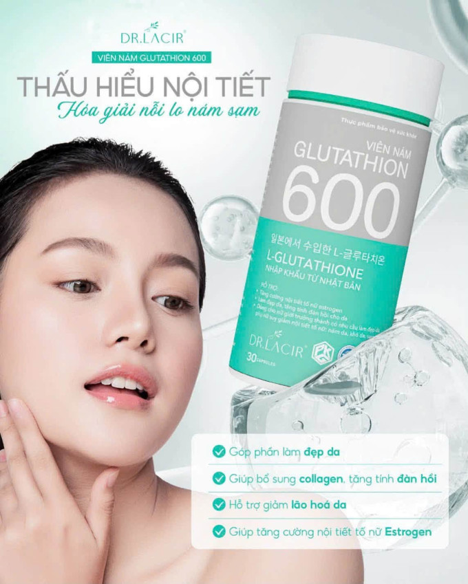 Viên Uống Trắng Da DR.LACIR GLUTATHIONE 600 – Mẫu mới