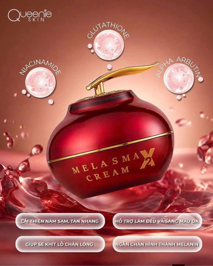 Huyết Nám Bóc Tách X2 Queenie Skin – Kem Dưỡng Hỗ Trợ Mờ Nám, Sáng Da