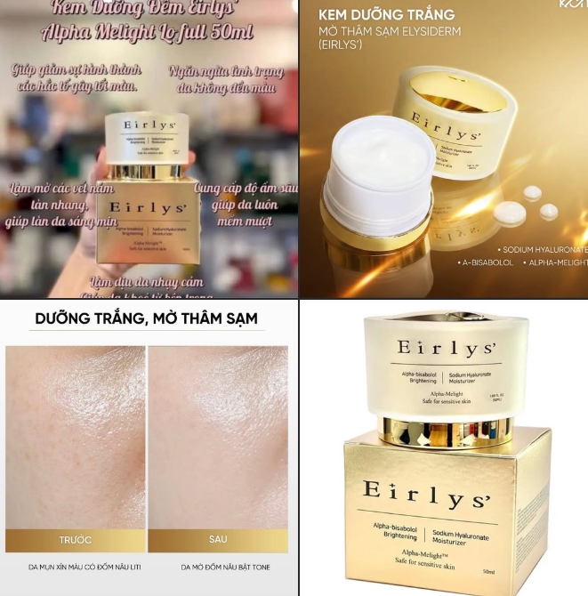 Kem Dưỡng Trắng Da Ban Đêm Eirlys Alpha-Melight 50ml Hàn Quốc