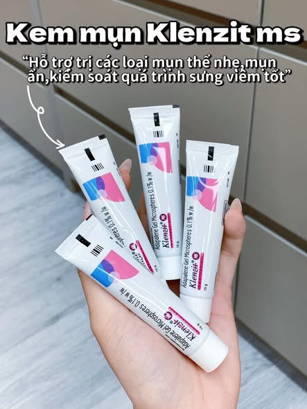 Kem Trị Mụn Klenzit MS 0.1% 15g – Gel Bôi Hỗ Trợ Điều Trị Mụn ẩn, mụn đầu đen