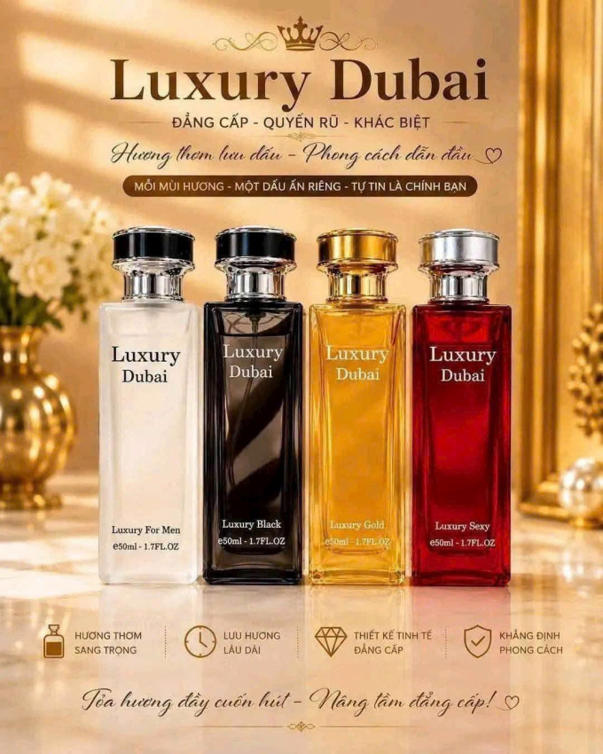 Nước Hoa Luxury Dubai 50ml Chính Hãng – Hương Thơm Sang Trọng, Cuốn Hút