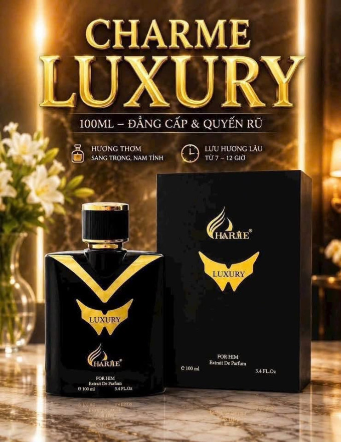 Nước Hoa Nam Charme Luxury 100ml – Hương Thơm Nam Tính, Sang Trọng