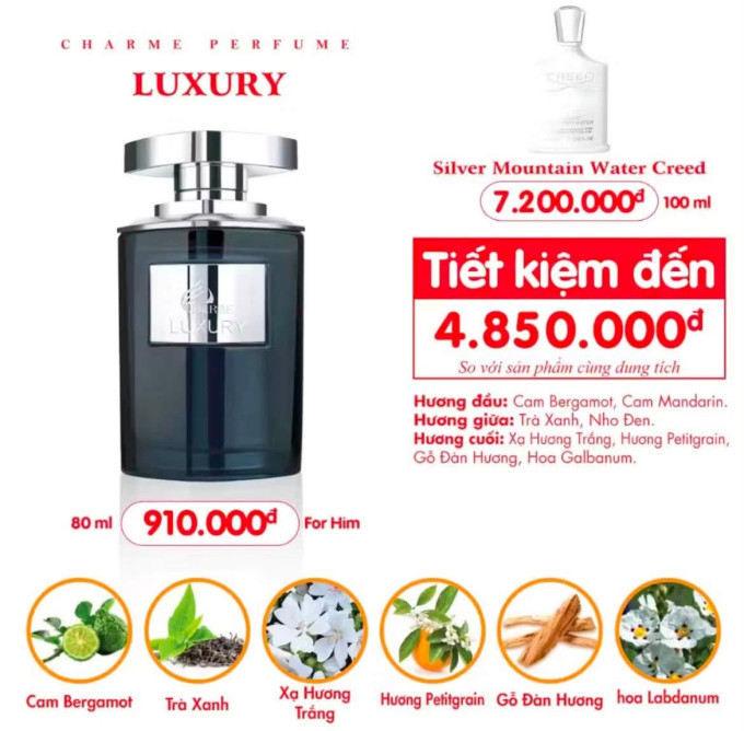Mùi hương đặc trưng của Charme Luxury